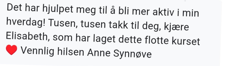 Tilbakemelding fra Anne Synnøve